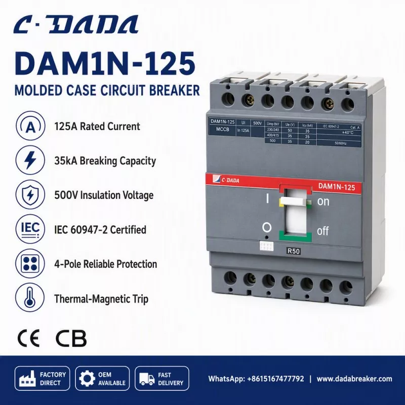 Zagotavljanje celovitosti poddistribucije: rešitev C·DADA DAM1N-125 MCCB